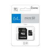 Карта памяти Smartbuy micro SDXC 64Gb CL10 UHS-1 (с адаптером) фото в магазине Автомастер