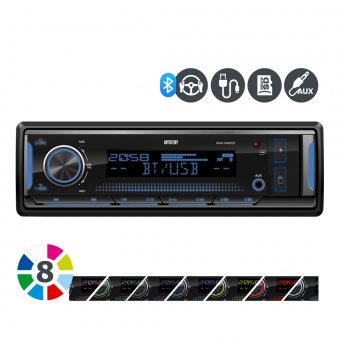 MYSTERY MAR-848DBT Автомагнитола 4х55 Вт, Bluetooth, ПРОЦЕССОР DSP, 8 цветов