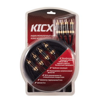 Межблочный кабель 4RCA -4RCA KICX RCA-06 (5 м.)