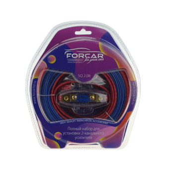 Установочный комплект проводов FORCAR SQ 2.08 для подключения 2х кан.усилителя 8 Ga _2