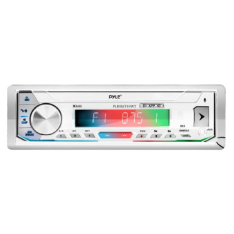 PYLE MARINE PLMRKT49WT магнитола белая/RGB мультицвет/SD/USB/BT