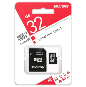 Smart Buy micro SD 32 Gb  CL10 UHS-1 (с адаптером SD)