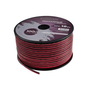Провод монтажный FORCAR 18 GA 2x0.75 black+red  (бухта100м) красн+черн CCA