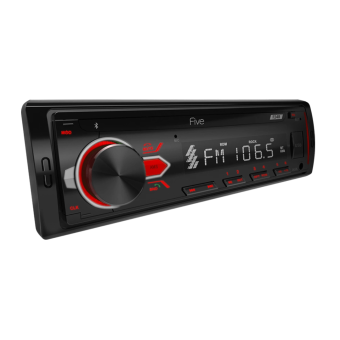 Автомагнитола FIVE F24R 1DIN./красная/USB/AUX/SD/FM/Bluetooth/4x50/