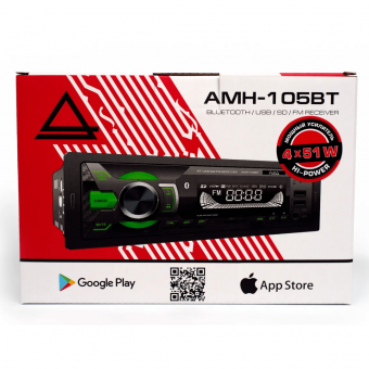 Автомагнитола Aura AMH-105BT (Bluetooth, 2 RCA, 4x51Вт, APP, 2xUSB, microSD)