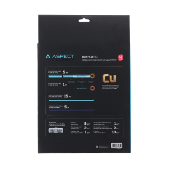 ASPECT-AWK-4.0PRO Комплект проводов для усилителя, бескислородная медь (OFC), 4AWG, без RCA