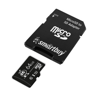 Карта памяти Smartbuy micro SDXC 64Gb CL10 UHS-1 (с адаптером)