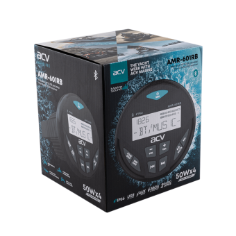 Морская магнитола ACV MARINE AMR-601RB (черный, 4x50W, BT, USB, SD, FM, AM)